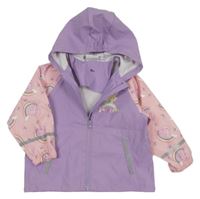 Levandulovo-broskvová nepromokavá bunda s Pepinou a kapucňou