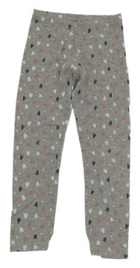 Sivé legíny so srdiečkami Lupilu