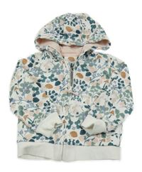 Biela prepínaci mikina s jahůdkami a kapucňou Mothercare