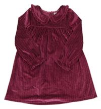 Ružovo-strieborné zamatové šaty s golierikom Tu