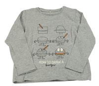 Sivé melírované tričko s hambáči Name it