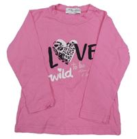 Růžové triko s nápisem