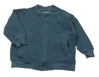 Tmavomodrošedá vzorovaná prepínaci mikina s nápisom Maybe