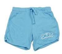 Svetlomodré bavlnené kraťasy s nápisom