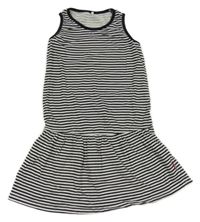 Čierno-biele pruhované bavlnené šaty Name it