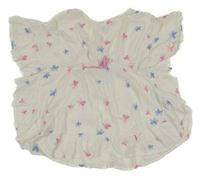 Biela blúzková á tunika s kvetmi