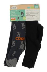 Nové - 2x - Černé + šedé punčocháče se snowboardisty Teddy 