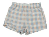 Modro-oranžovo-bílé kostkované plátěné kraťasy H&M