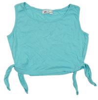 Tyrkysový crop top so zavazováním Bonprix
