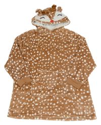 Béžová plyšová oversize mikina s kapucí - sob Primark
