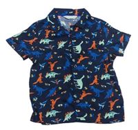 Tmavomodrá košeľa s dinosaurami PRIMARK