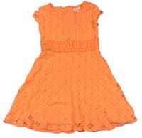Neónově oranžové čipkové šaty xhilaration