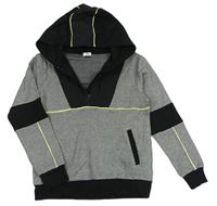 Čierno-biela vzorovaná mikina s kapucňou zn. RIVER ISLAND