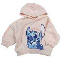 Světlerůžová oversize mikina se Stitchem a kapucí PRIMARK
