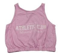 Svetloružový crop top s nápismi Matalan