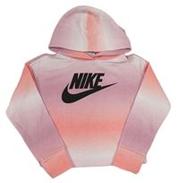 Starofialovo-lososovo-biela ombré mikina s logom a kapucňou Nike