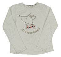 Biela zamatová mikina so sobom OKaïdi