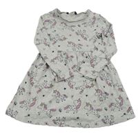 Šedé melírované šaty s jednorožci George