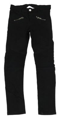 Čierne skinny rifle so zipy H&M