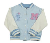 Světlemodro-smetanová baseballová mikina s Minnie PRIMARK