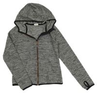 Sivo-čierna melírovaná prepínaci športová mikina s kapucňou H&M