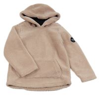 Pudrová huňatá mikina s kapsou a kapucí MAUI SPORTS