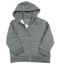 Sivá melírovaná prepínaci tepláková mikina s číslom a kapucňou Nutmeg