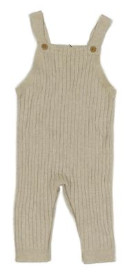 Světlebéžové melírované žebrované pletené laclové tepláky F&F