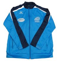 Modro-tmavomodro-biela prepínaci športová futbalová mikina s logom erima