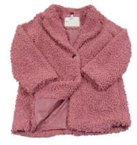 Staroružový huňatý podšitý kabát s golierikom Topolino