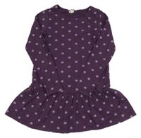 Lilková tepláková šatová tunika s hviezdičkami H&M