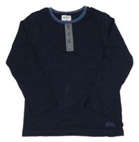 Tmavomodré tričko s nápismi Topolino