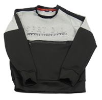 Čierno-šedá/melírovaná mikina s 3D nápisom PEP&CO