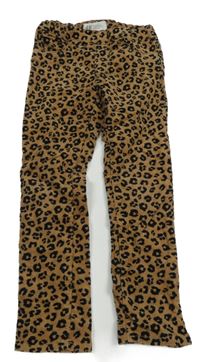 Hnědo-černé vzorované elastické manšestráky H&M