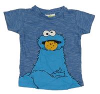 Modro-bílé pruhované melírované tričko s Keksíkem Next