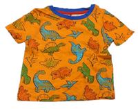 Oranžové tričko s dinosaurami George