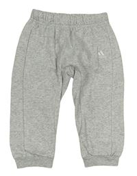 Světlešedé melírované tepláky s logem Adidas