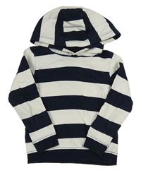 Tmavomodro-biela pruhovaná mikina s kapucňou M&S