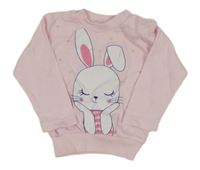 Ružová ľahká mikina s králikom