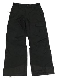 Černé šusťákové funkční oteplovačky s vreckom Crane