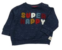 Tmavomodrá melírovaná mikina s nápisom F&F