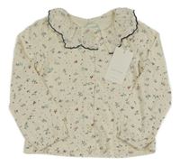 Nové - Krémové květované propínací triko s límečkem Leigh Tucker