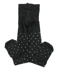 Antracitové puntíkaté punčocháče