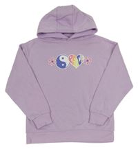 Lila mikina s yin yang znakem a kapucí Primark