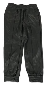 Černé koženkové cuff kalhoty Primark