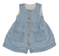 Světlemodré propínací šaty riflového vzhledu Next