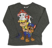 Tmavošedé melírované triko s Paw Patrol Nickelodeon