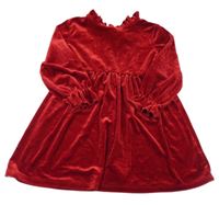 Červené zamatové šaty Dunnes