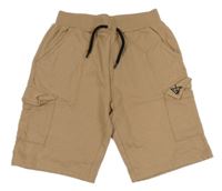 Hnědé teplákové cargo kraťasy Peacocks