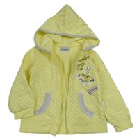 Žltá bodkovaná á prepínaci mikina s šaty a kapucňou